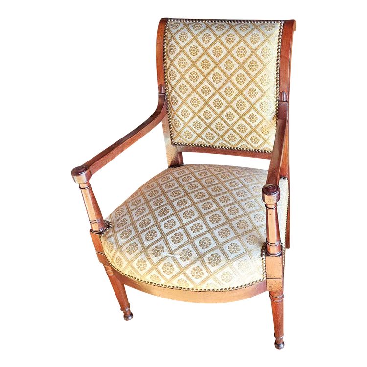 Directoire armchairs, mahogany, reversed back, circa 1800