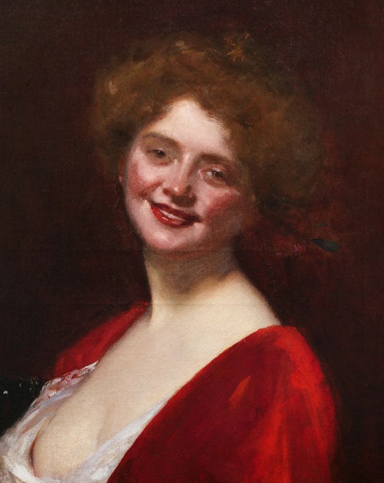 Charles Émile Auguste DURAND, dit CAROLUS-DURAN, Portrait de jeune femme souriant en décolleté