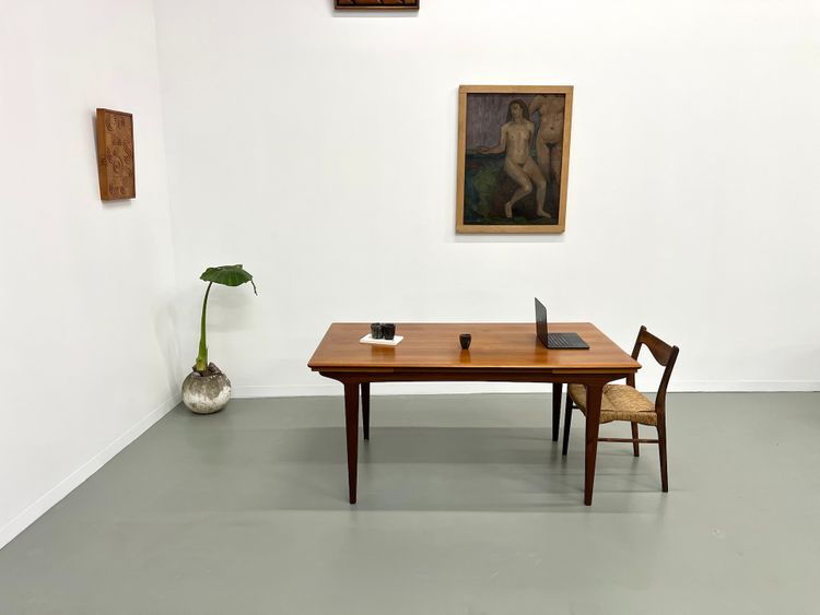 Scandinavian teak dining table, extendable