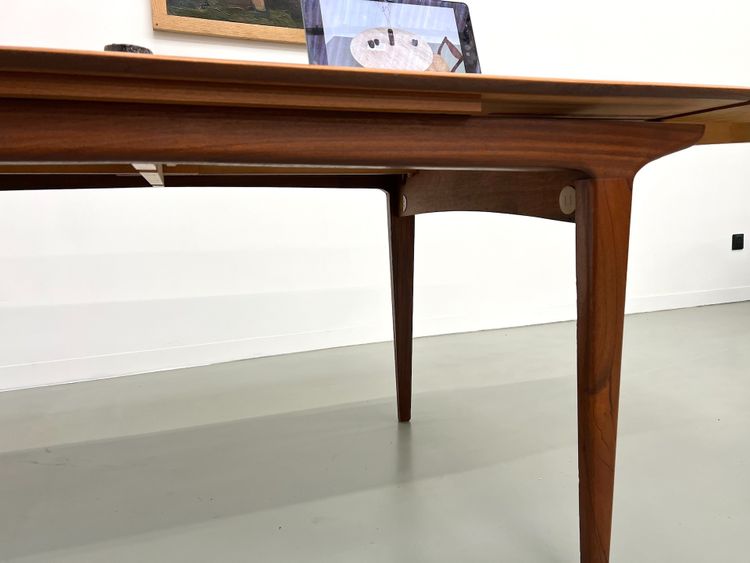 Scandinavian teak dining table, extendable