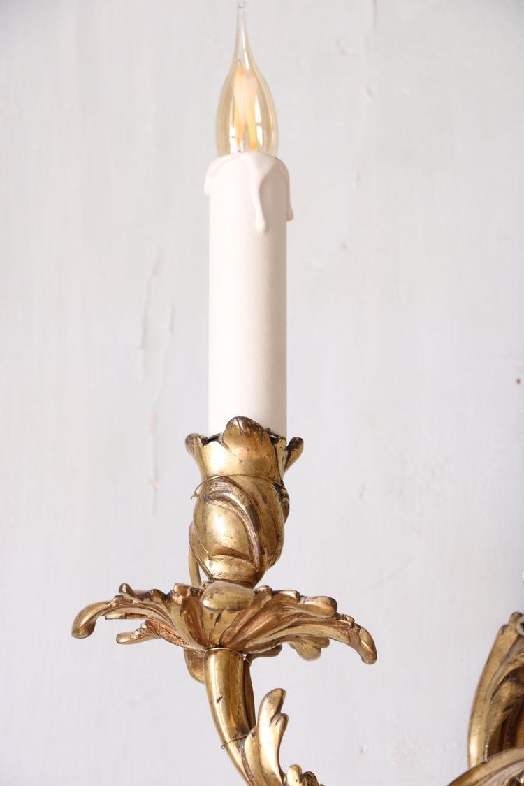 Pair of Louis XV gilt bronze wall lights