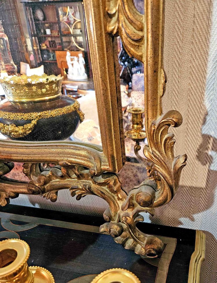 Large Gilded Mirror with St Louis XV Glazing Beads