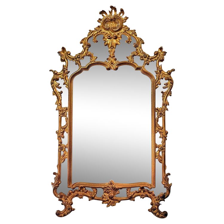 Large Gilded Mirror with St Louis XV Glazing Beads