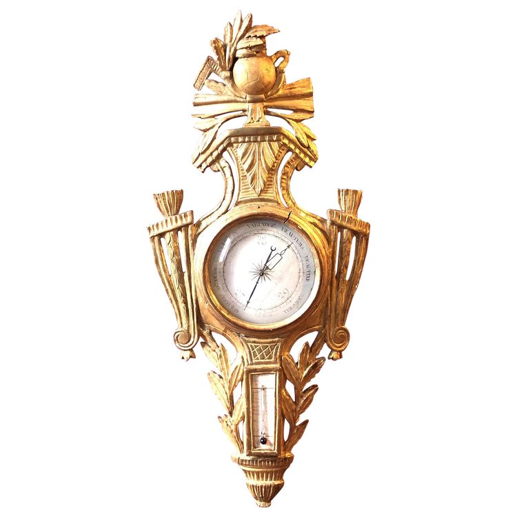 Barometer-Thermometer Allegorie der Wissenschaften, Periode Louis XVI