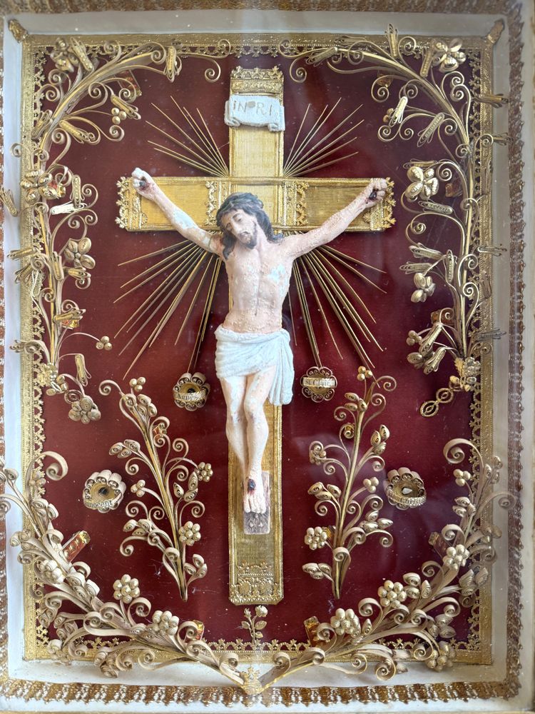 Grande Reliquiario Paperolles - Cristo in Croce - XIX Secolo