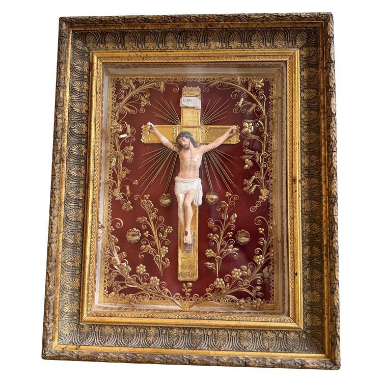 Grande Reliquiario Paperolles - Cristo in Croce - XIX Secolo