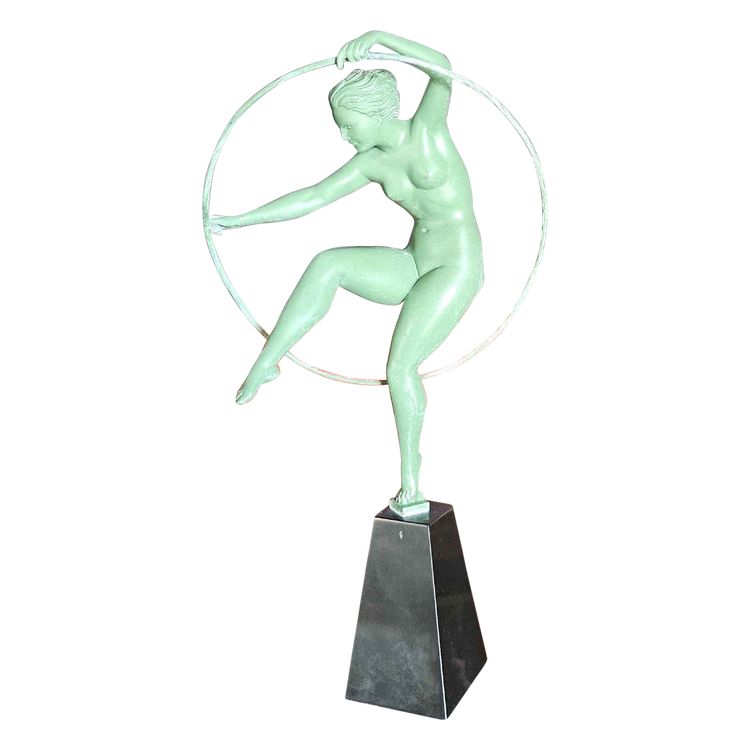 Derenne Art Deco Sculpture Hoop Dancer