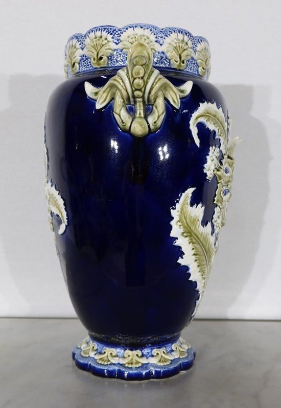  Important Earthenware Vase, Faïencerie de Fives Lille - Early XXth century