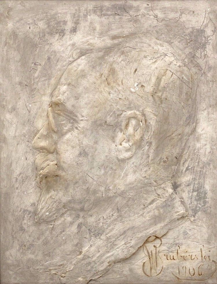 Gips-Flachrelief von Wladyslaw Gruberski, Profil eines Mannes, 1906