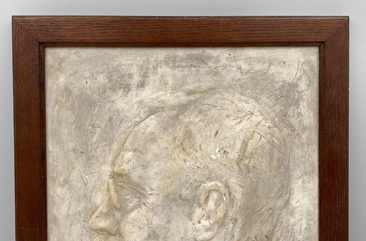 Gips-Flachrelief von Wladyslaw Gruberski, Profil eines Mannes, 1906