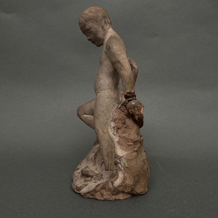 Sculpture d'atelier par Charles Filleul jeune homme en terre cuite