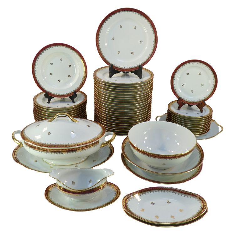 LIMOGES France porcelain table service