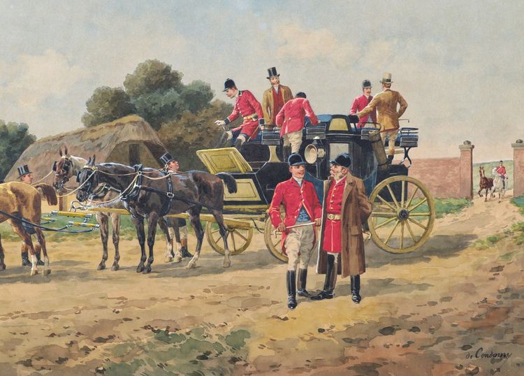 Charles Fernand de CONDAMY, Attelage partant pour la chasse à courre