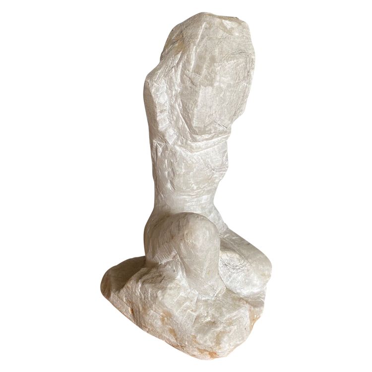 Scultura di soggetto femminile in pietra XX secolo, intaglio diretto di bottega