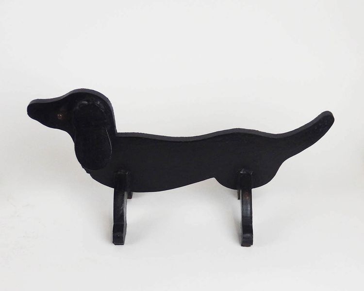 Pair of "dachshund" andirons in the style of Edouard Schenk