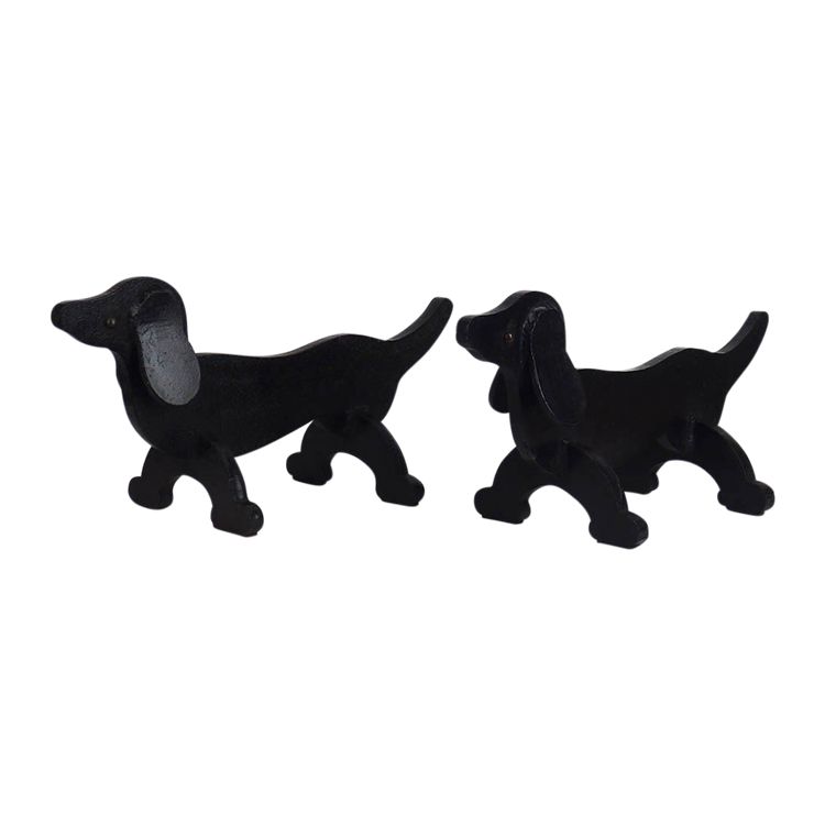 Pair of "dachshund" andirons in the style of Edouard Schenk