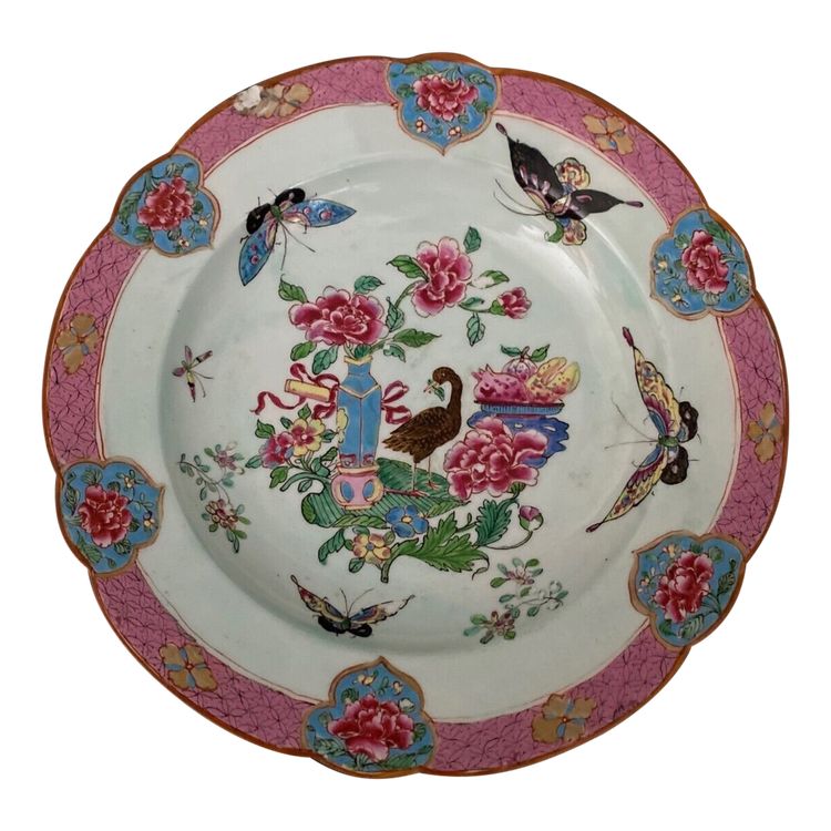 Assiette Chine XIXe décor de papillons