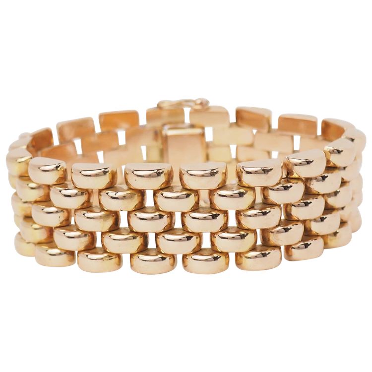 Bracciale in maglia di riso in oro rosa