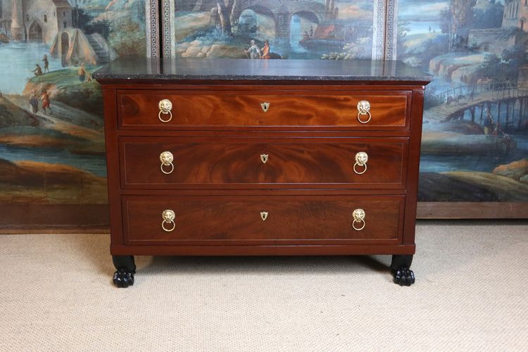 Empire mahogany chest of drawers