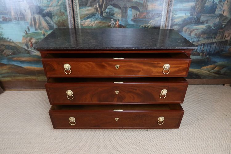 Empire mahogany chest of drawers