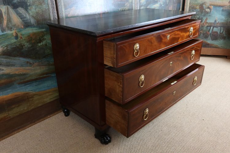 Empire mahogany chest of drawers