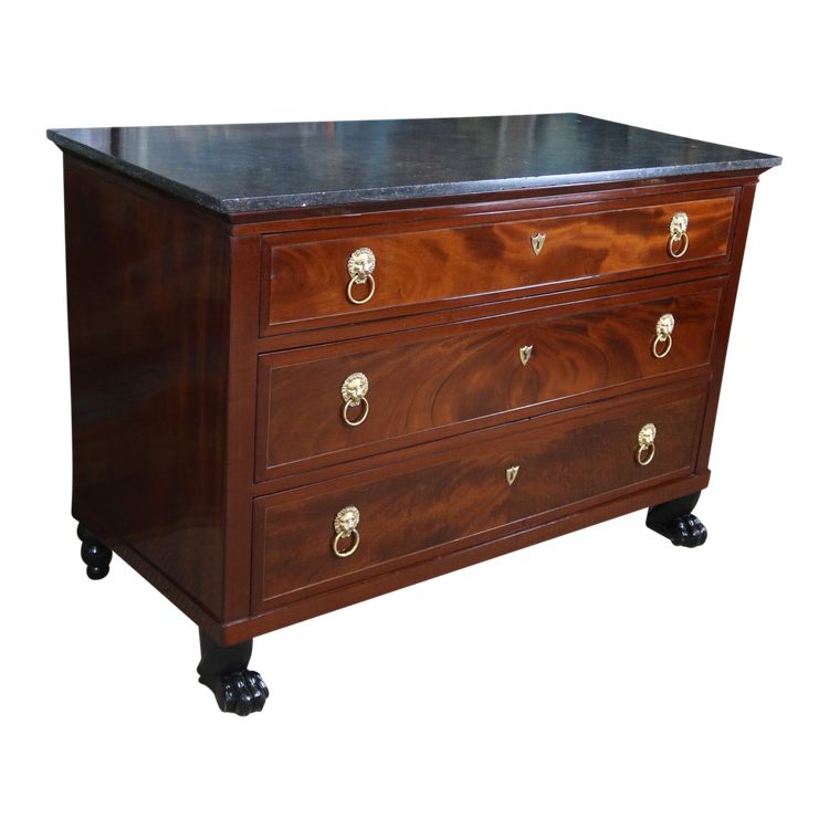 Empire mahogany chest of drawers