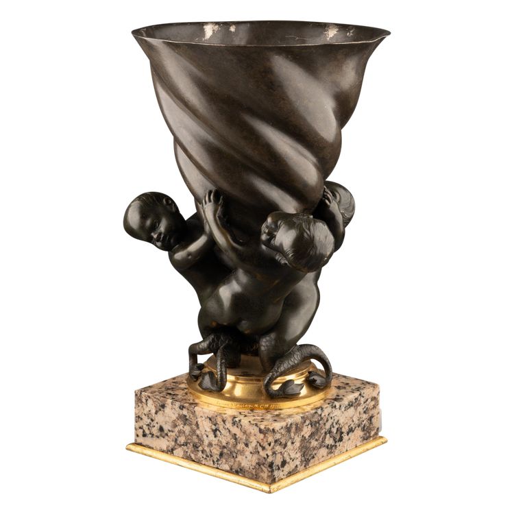 Vaso in bronzo firmato Henry Dasson (1825-1896) e datato 1891