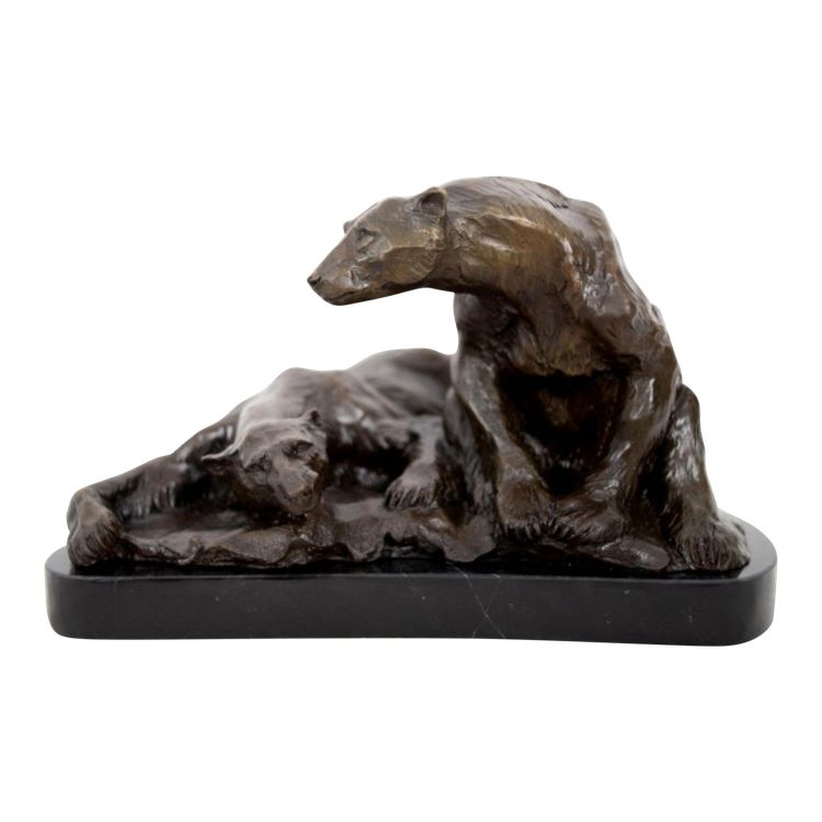 Ours Polaires – Bronze de Marcel Début (1865–1933), Influence Art Déco