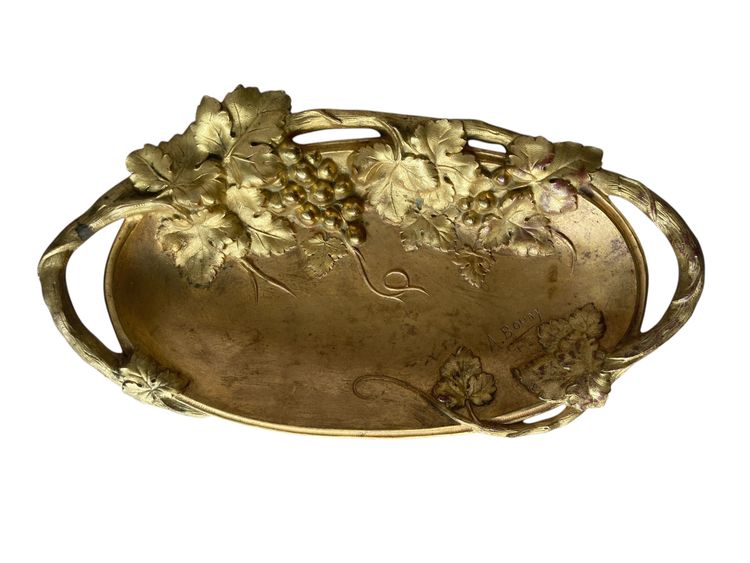 Gilded bronze pocket emptier, A. BOUNY, Art Nouveau