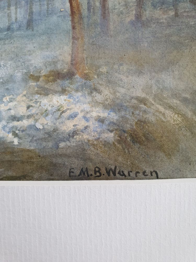 Aquarell von blühenden Kirschbäumen nach E. M. B. Warren