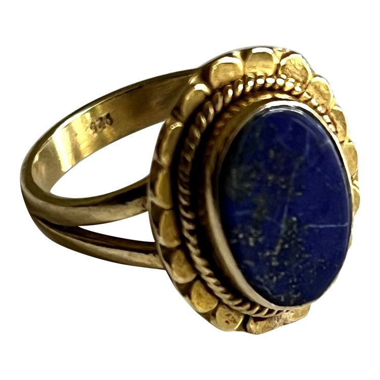 Vermeil and lapis lazuli ring