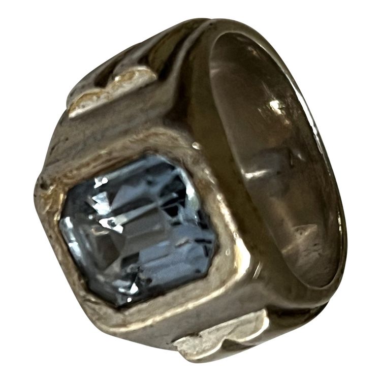 Anello in argento massiccio con acquamarina