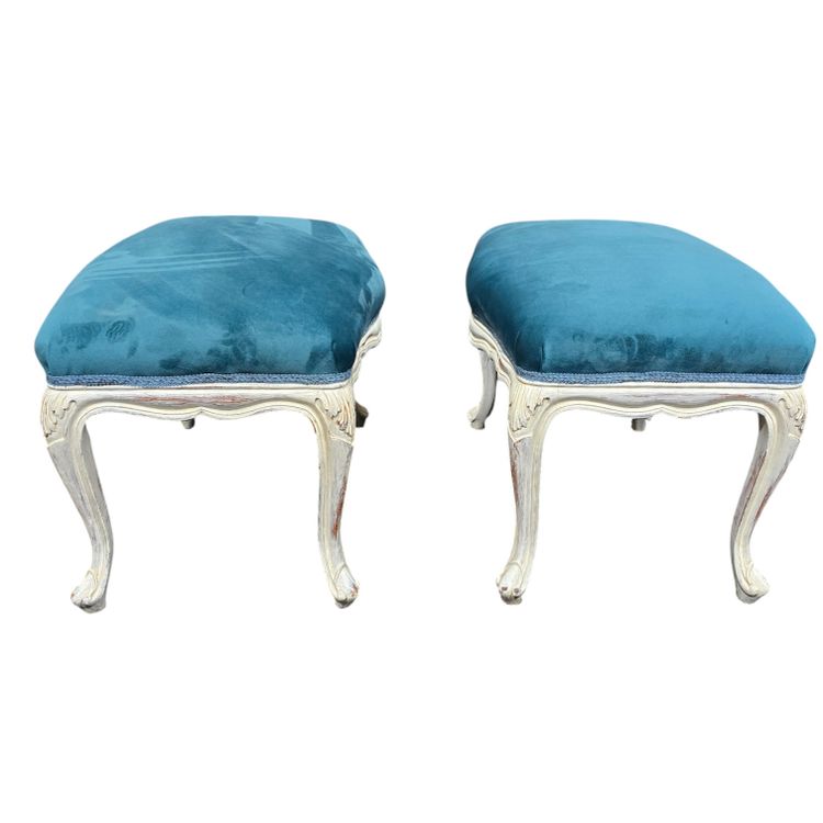 Pair of Liberty shabby chic stools