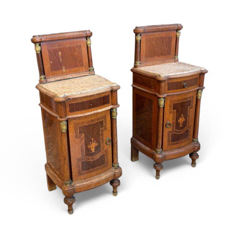 Pair of inlaid bedside tables