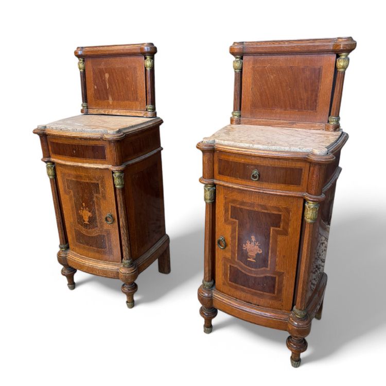 Pair of inlaid bedside tables