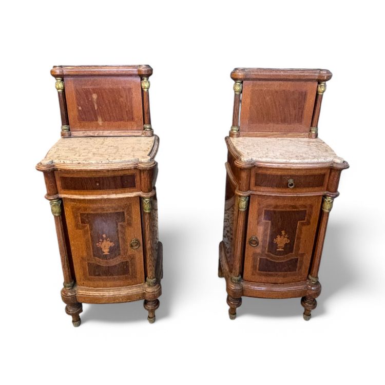 Pair of inlaid bedside tables