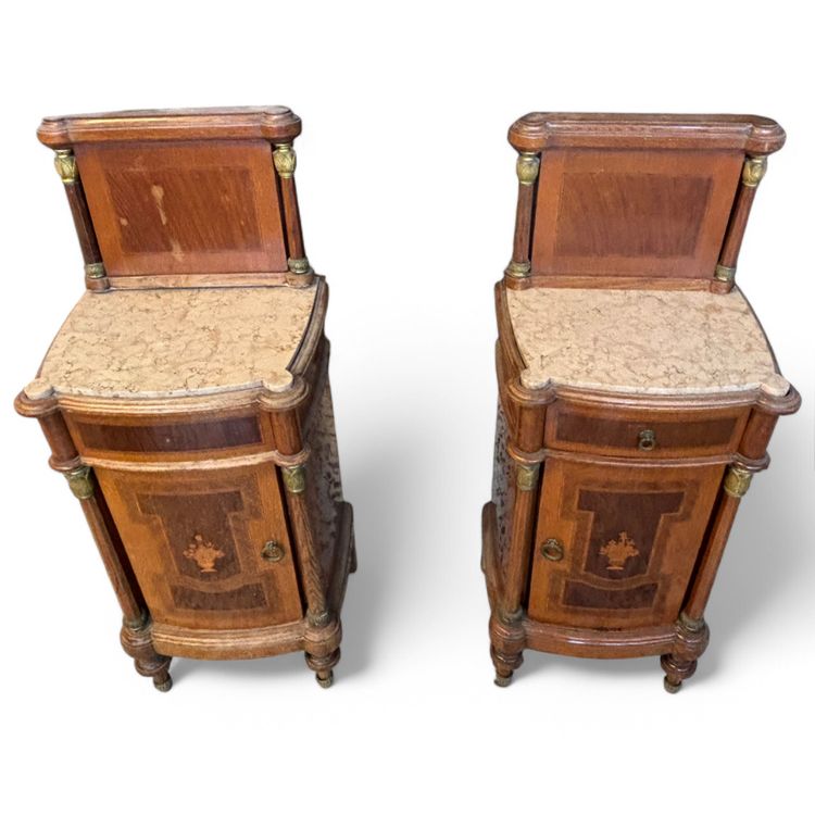 Pair of inlaid bedside tables