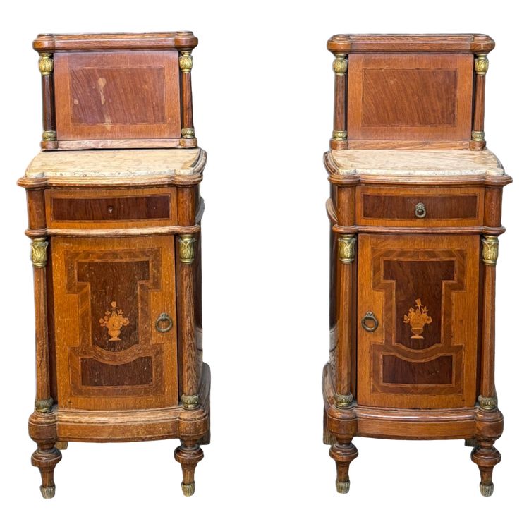 Pair of inlaid bedside tables