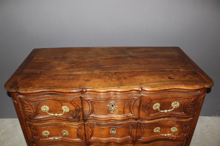 Provençal Crossbow Chest of Drawers in Walnut 18th Century