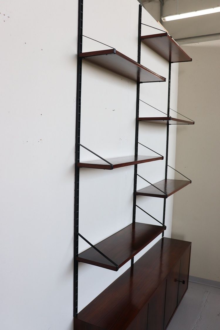 Wall Bookcase with Storage, 1960s