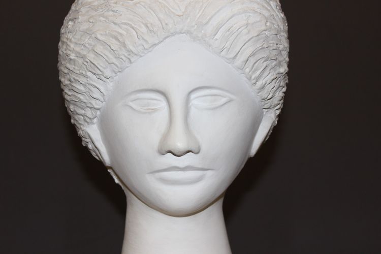 Plaster Head of Diana, Original Sculpture Circa 1950