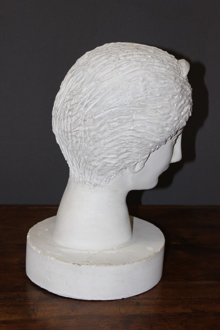 Testa di Diana in gesso, scultura originale circa 1950