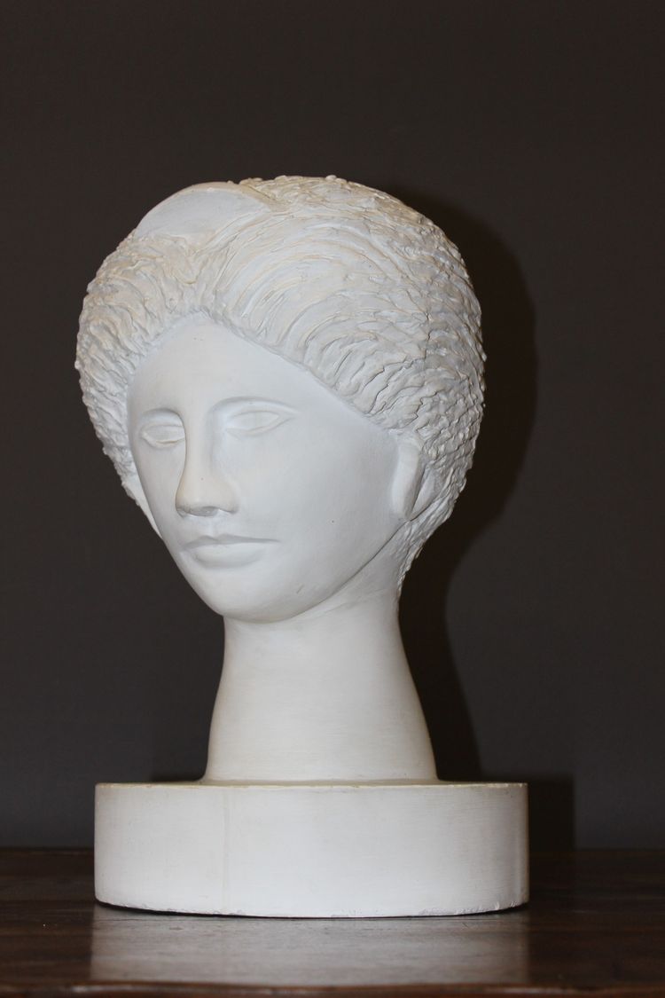 Testa di Diana in gesso, scultura originale circa 1950