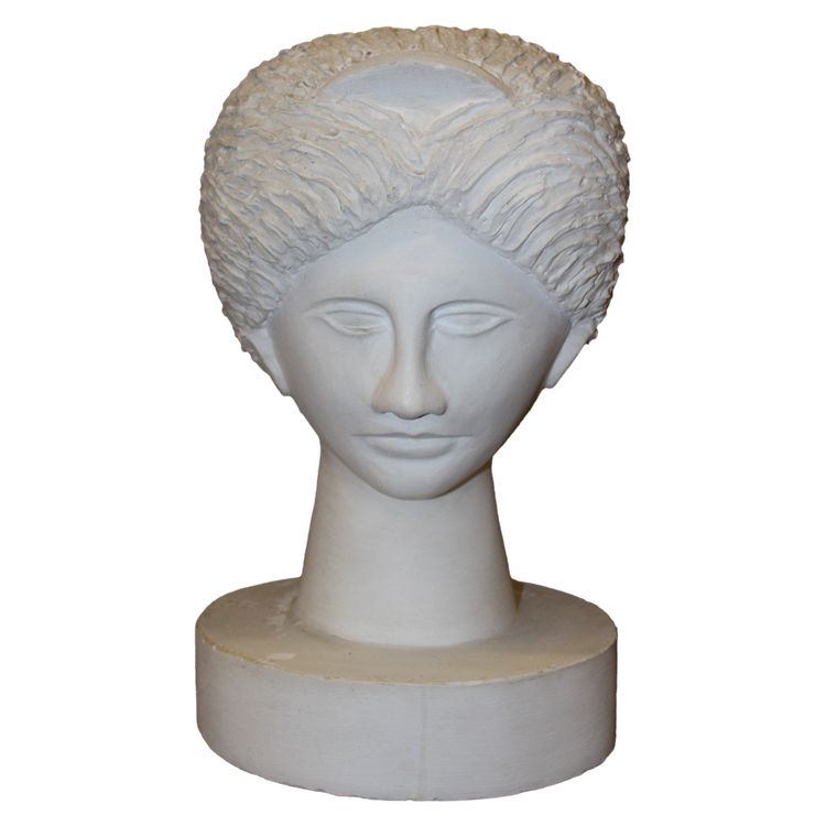 Plaster Head of Diana, Original Sculpture Circa 1950