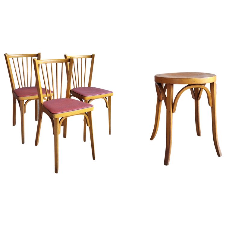 Chaises & tabouret Baumann 1950's