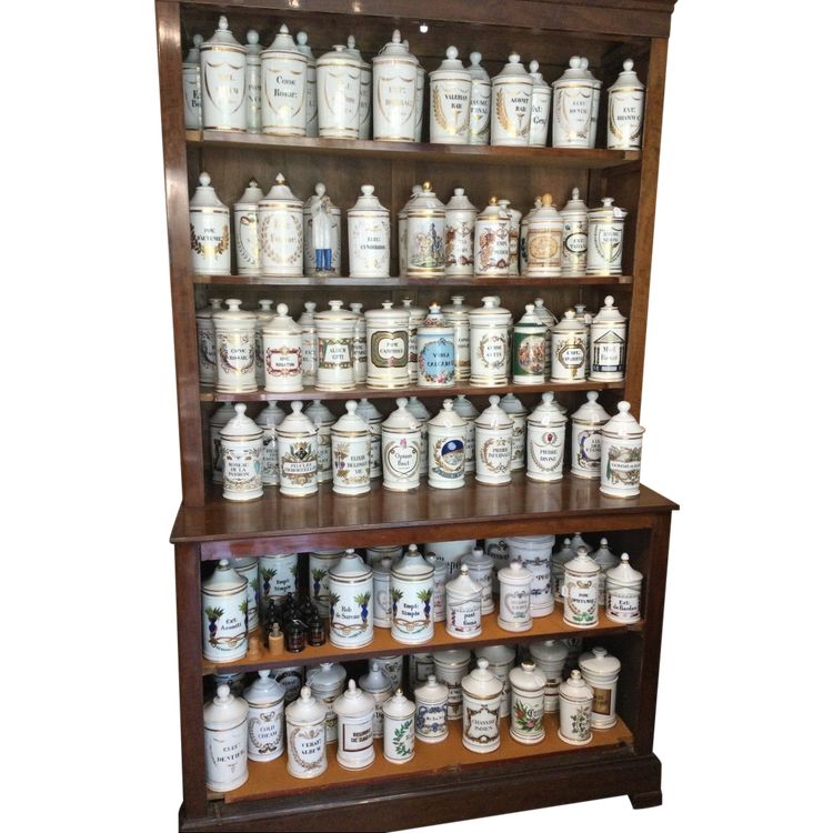 Collection of Antique Porcelain Pharmacy Jars