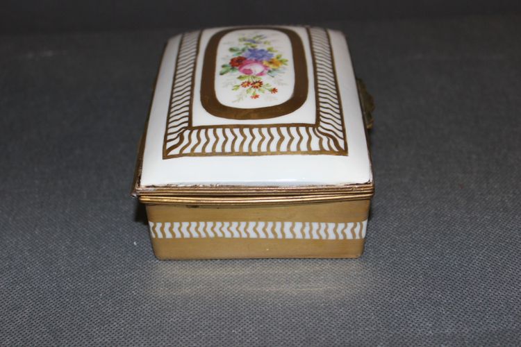 Porcelain Box with Flower and Gold Decoration Circa 1900