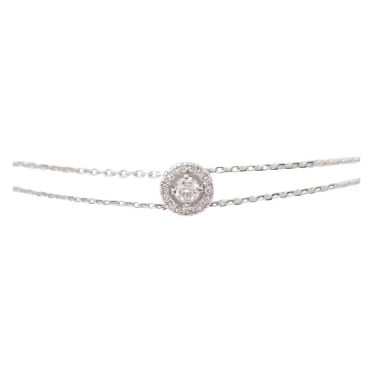 Bracelet en or gris et diamants