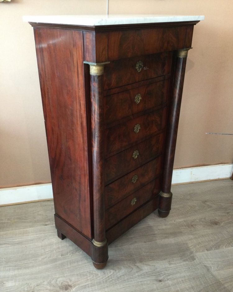 Empire Mahogany Weekly Chest, 19th Century