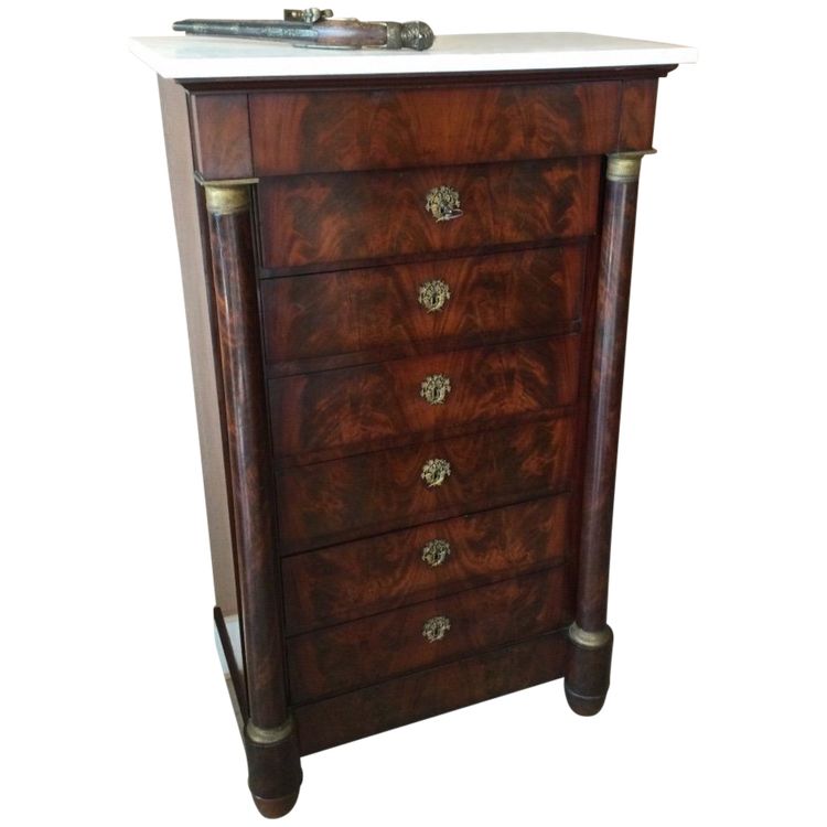 Empire Mahogany Weekly Chest, 19th Century